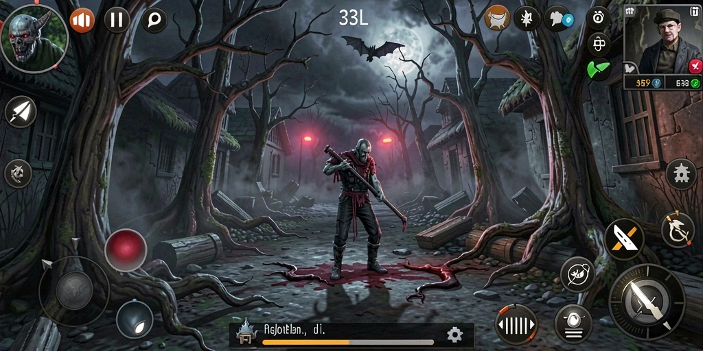 Gameplay menegangkan di dunia gelap dan misterius.