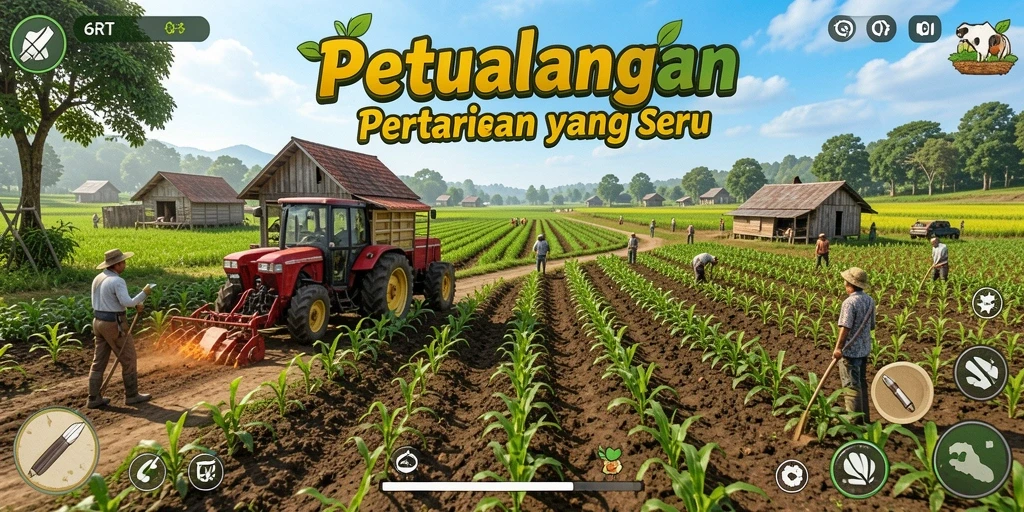 Gameplay 6RT yang menarik dengan berbagai aktivitas bertani.