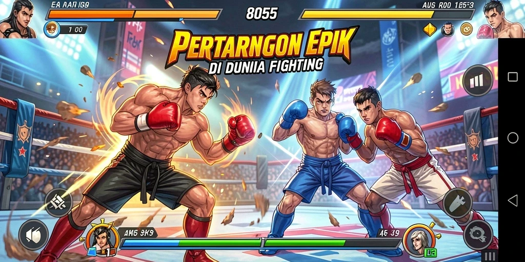 Tampilan gameplay Fighting yang menegangkan dan seru.