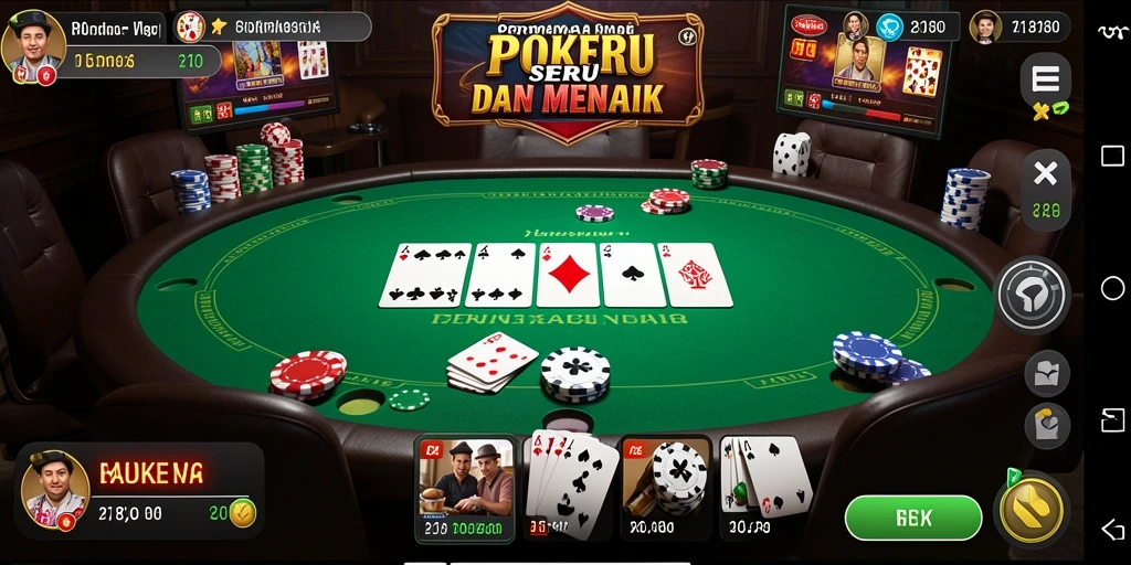 Screenshot utama dari gameplay seru 8180 yang menampilkan pertarungan poker.