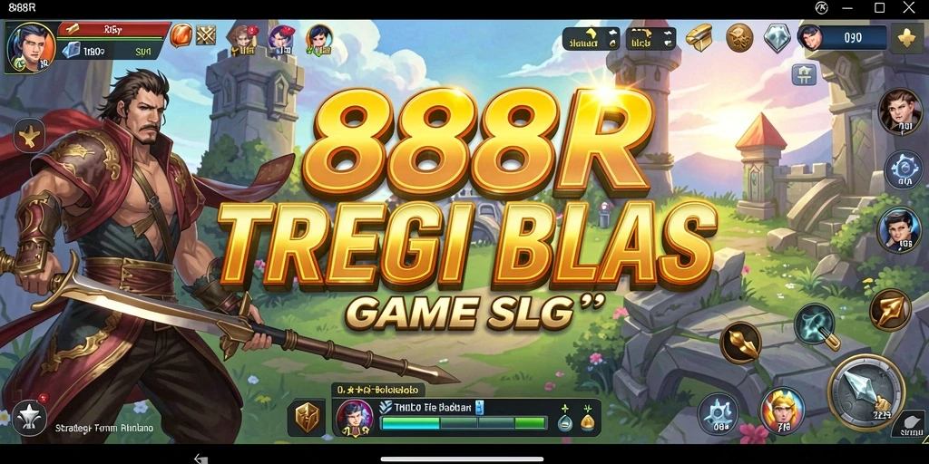 Screenshot utama menampilkan pertempuran strategis dalam 888R.