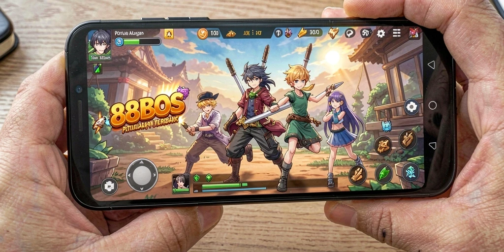 Screenshot gameplay 88BOS menunjukkan karakter anime dalam aksi.