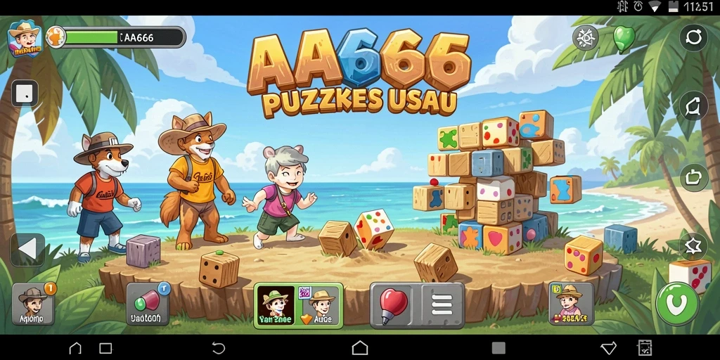 Gameplay menarik AA666 yang menampilkan level-level Puzzle yang menantang.