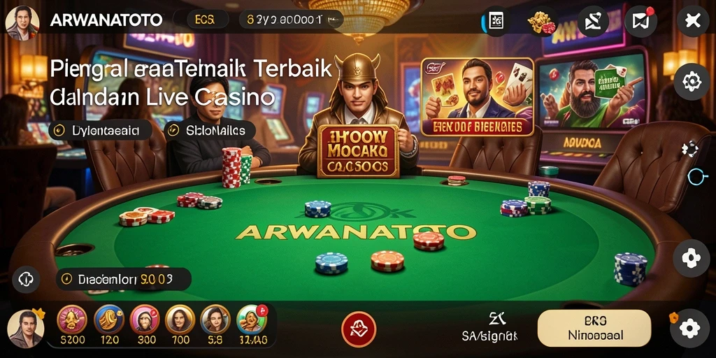Tampilan gameplay Live Casino ARWANATOTO yang menawan dan interaktif.