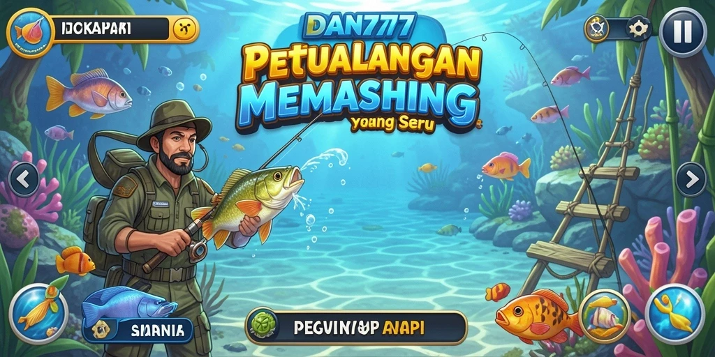 Screenshot gameplay DAN777 menunjukkan aksi menangkap ikan yang mendebarkan.
