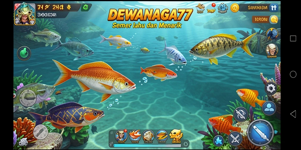 Tampilan gameplay Tembak Ikan yang seru dan menantang di DEWANAGA77.
