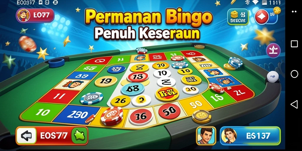 Screenshot gameplay utama EOS77 dengan suasana Bingo yang menggembirakan.