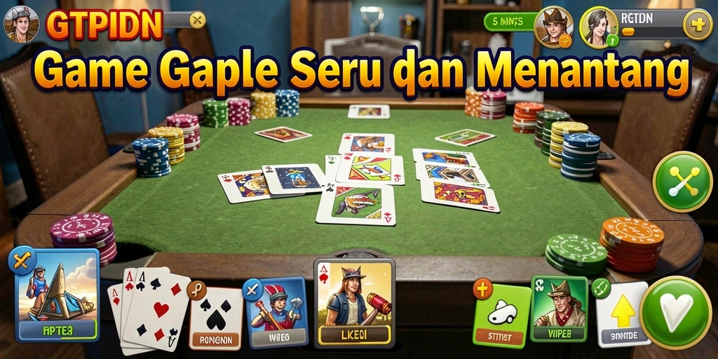 Tampilan gameplay seru GTPIDN yang menampilkan kartu Gaple.