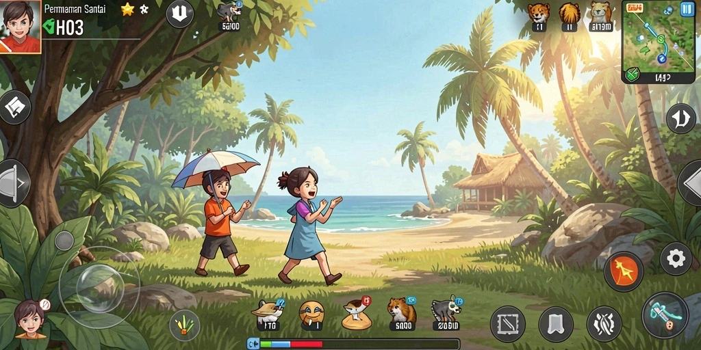 Tampilan gameplay H03 yang ceria dan menarik.