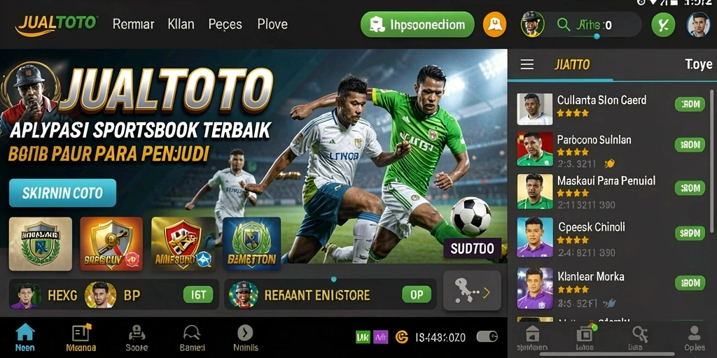 Tampilan antarmuka JUALTOTO saat memasang taruhan olahraga.