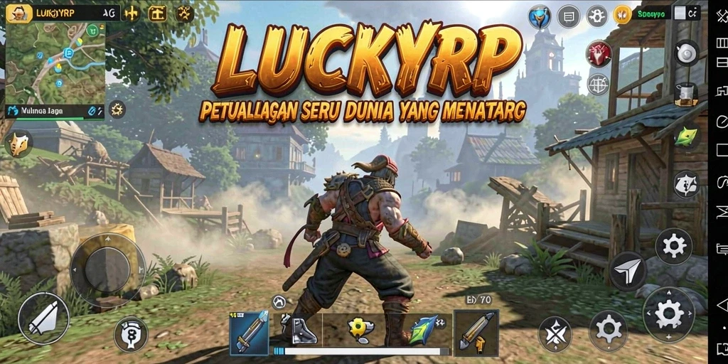 Tampilan gameplay menegangkan di dunia petualangan LUCKYRP.