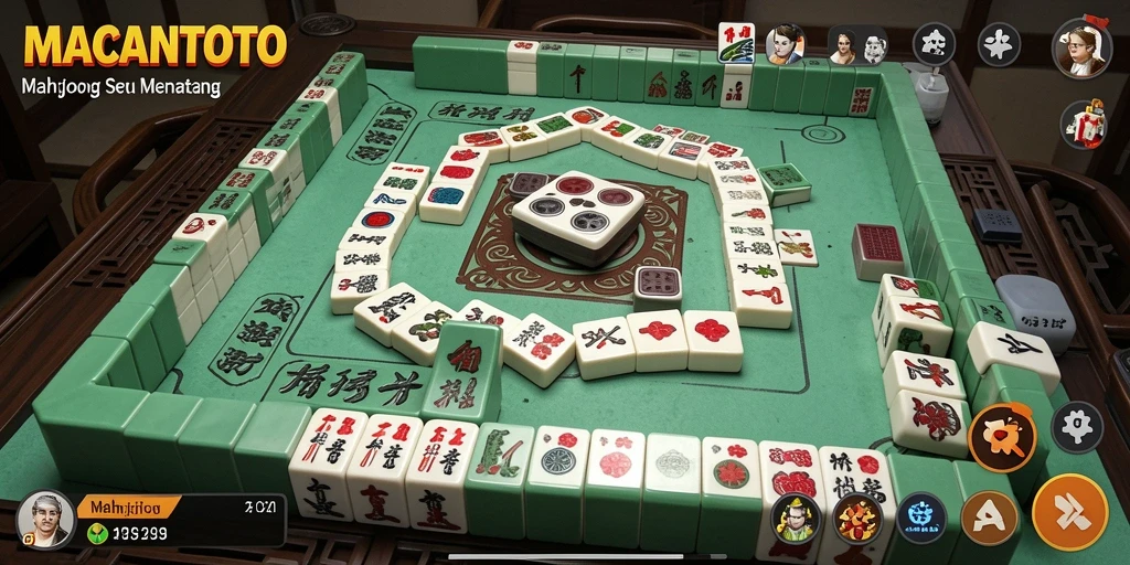 Tampilan gameplay menarik dari MACANTOTO dengan desain Mahjong yang indah.