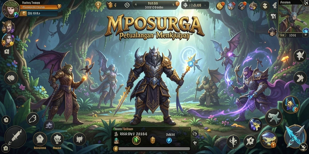 Gameplay MPOSURGA yang seru dan penuh aksi di dunia fantastis.