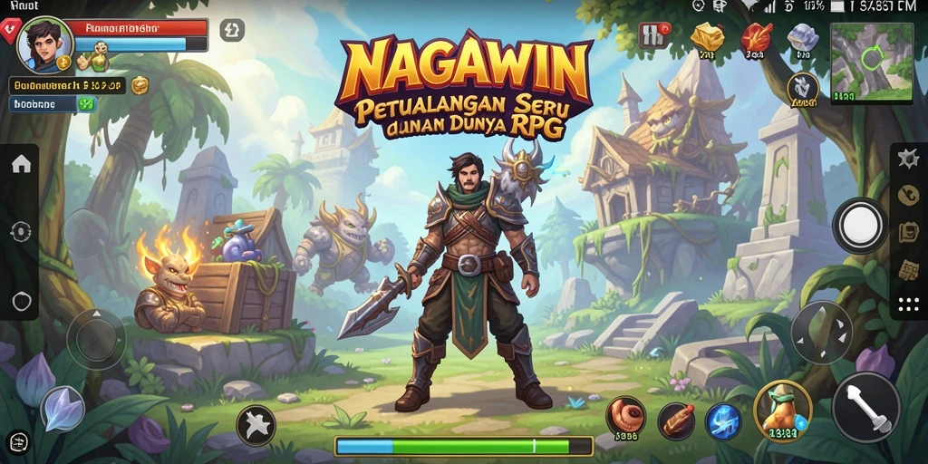 Tangkapan layar menampilkan pertarungan seru dalam NAGAWIN dengan grafis menawan.