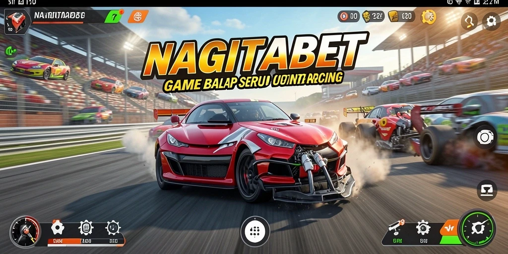 Tampilan gameplay NAGITABET dengan lintasan balap yang mendebarkan.