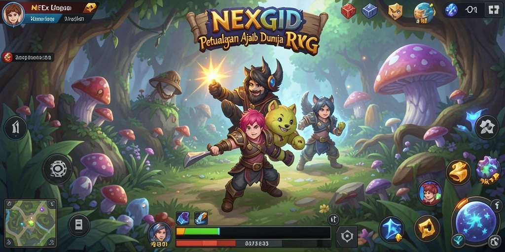 Tampilan gameplay menarik dari NEXGID menunjukkan pertempuran epik.