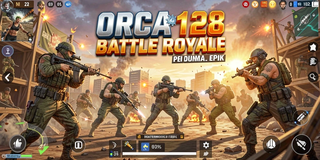 Tampilan menarik dalam game Battle Royale ORCA128 dengan aksi seru.