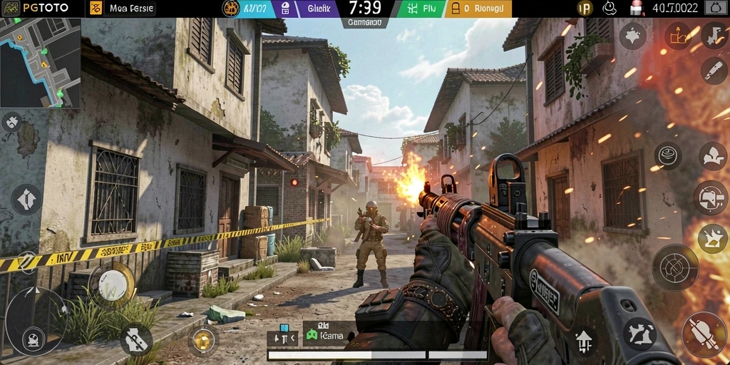 Tangkapan layar PGTOTO menampilkan aksi gameplay FPS yang mendebarkan.