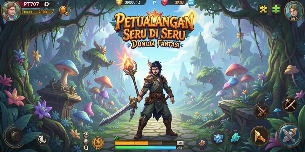Gameplay PT707 yang menampilkan petualangan mendebarkan di dunia fantasi.