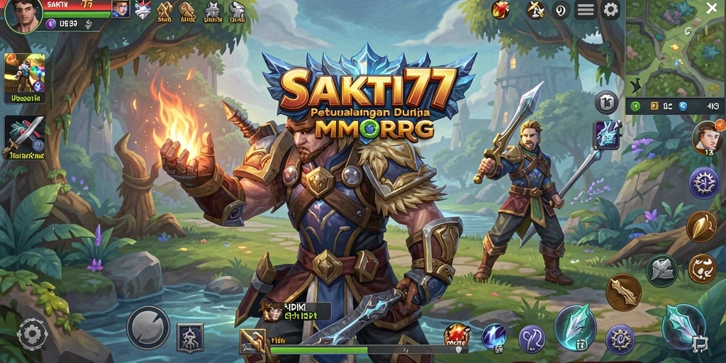 Screenshot SAKTI77 menunjukkan aksi seru dalam pertempuran MMORPG.