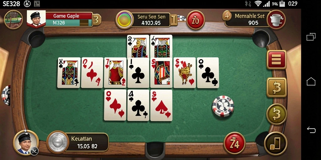 Screenshot gameplay SE328 dalam permainan Gaple yang seru dan interaktif.