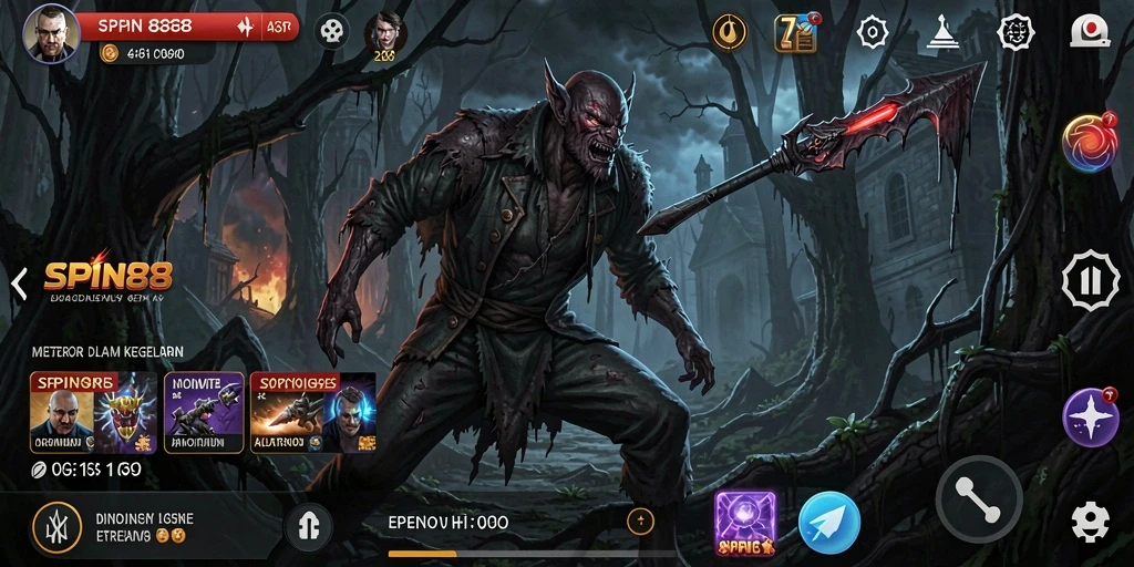 Tangkapan layar gameplay SPIN88 yang menyeramkan dan menegangkan.
