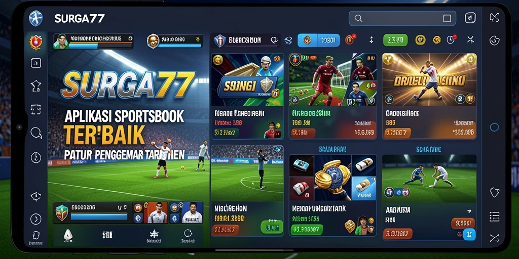 Tampilan screenshot utama SURGA77 dengan gameplay Sportsbook.