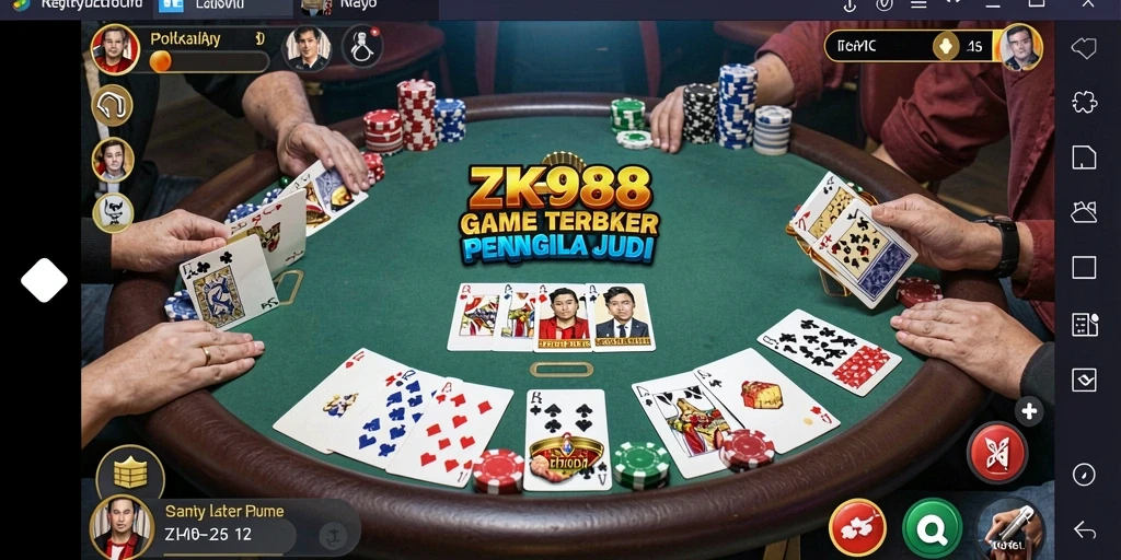 Tampilan menarik dari gameplay Poker di ZK988.