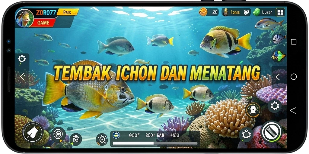 Gameplay Tembak Ikan yang penuh aksi di ZORO77.